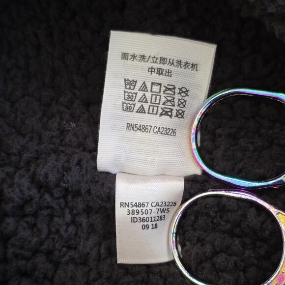 PINK Victoria Secret Jacket Women XS/S Multi Colorblock Zip LS Hood Sherpa Lined - Picture 11 of 16